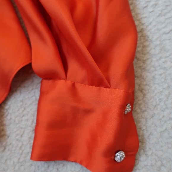 ZARA orange blouse with crystal sleeve - Picture 12 of 16